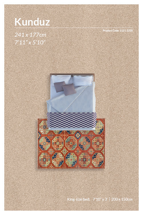 Thumbnail: Ultra-Fine Kunduz Style Rug - 241 x 177cm - REF:1121-2220