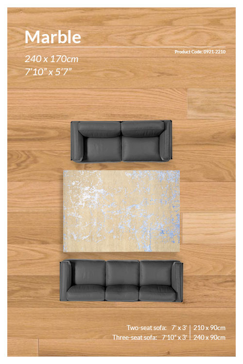 Drifted Waters Design Rug - 240 x 170 cm - REF:0921-2210