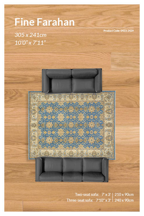 Thumbnail: Afghan Zeigler Farahan Rug - 305 x 241 cm - REF:0423-2429