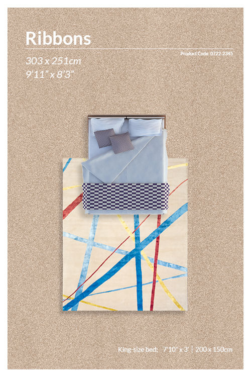 Thumbnail: Ribbons Design Rug - 303 x 251cm - REF:0722-2345