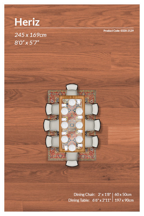 Thumbnail: Heriz Style Rug - 245 x 169 cm - REF:0320-2129