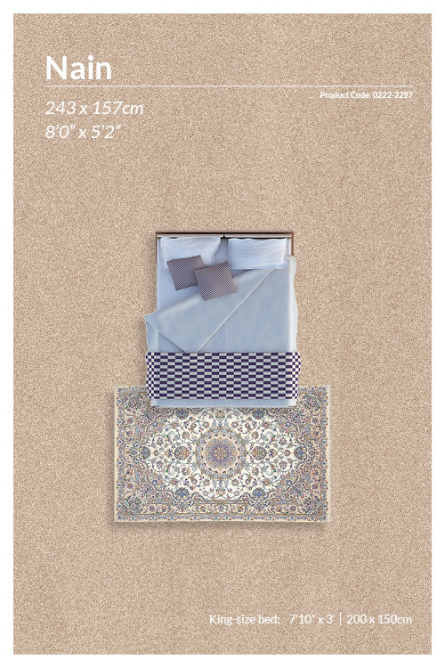 Thumbnail: Persian Nain Rug - 243 x 157 cm - REF:0222-2297