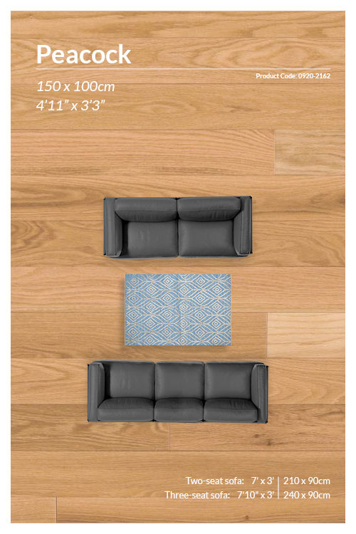Thumbnail: Peacock Design Kilim Rug - 150 x 100 cm - REF:0920-2162