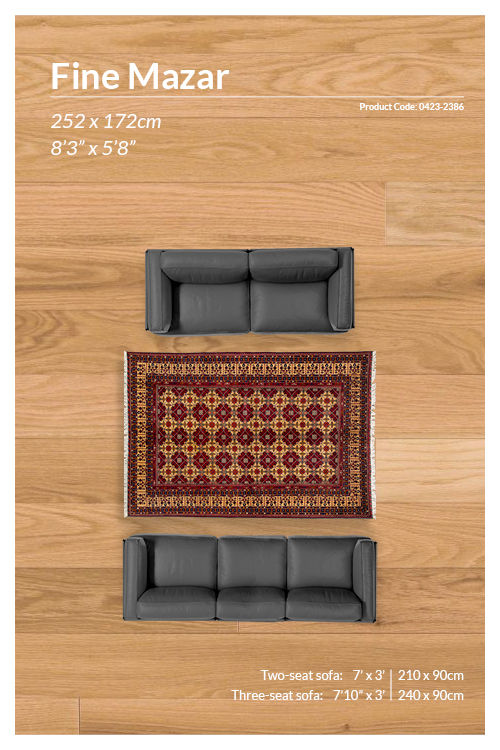 Thumbnail: Afghan Fine Khal Mohammadi Rug - 252 x 172cm - REF: 0423-2386.JPG