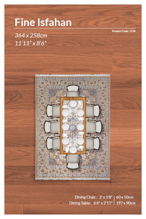 Thumbnail: Ultra Fine Persian Isfahan Rug - 364 x 258 cm - REF:1754