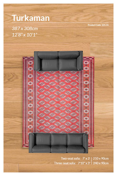 Thumbnail: Persian Turkmen Yomut Design Rug - 387 x 308 cm - REF:223-55