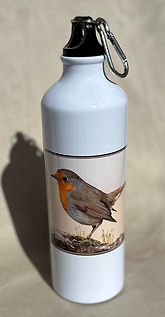 Botella con imagen de petirrojo europeo