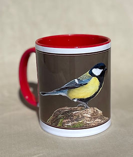 Taza con imagen de carbonero común
