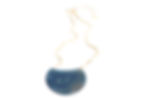 Half Moon Natural Stone Agate Necklace blue