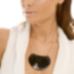 Half Moon Natural Stone Agate Necklace Jewelry from Brazil