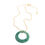 Thumbnail: Hollow Out Hoop Natural Stone Agate Necklace, handcrafted Jewelry from Brazil green