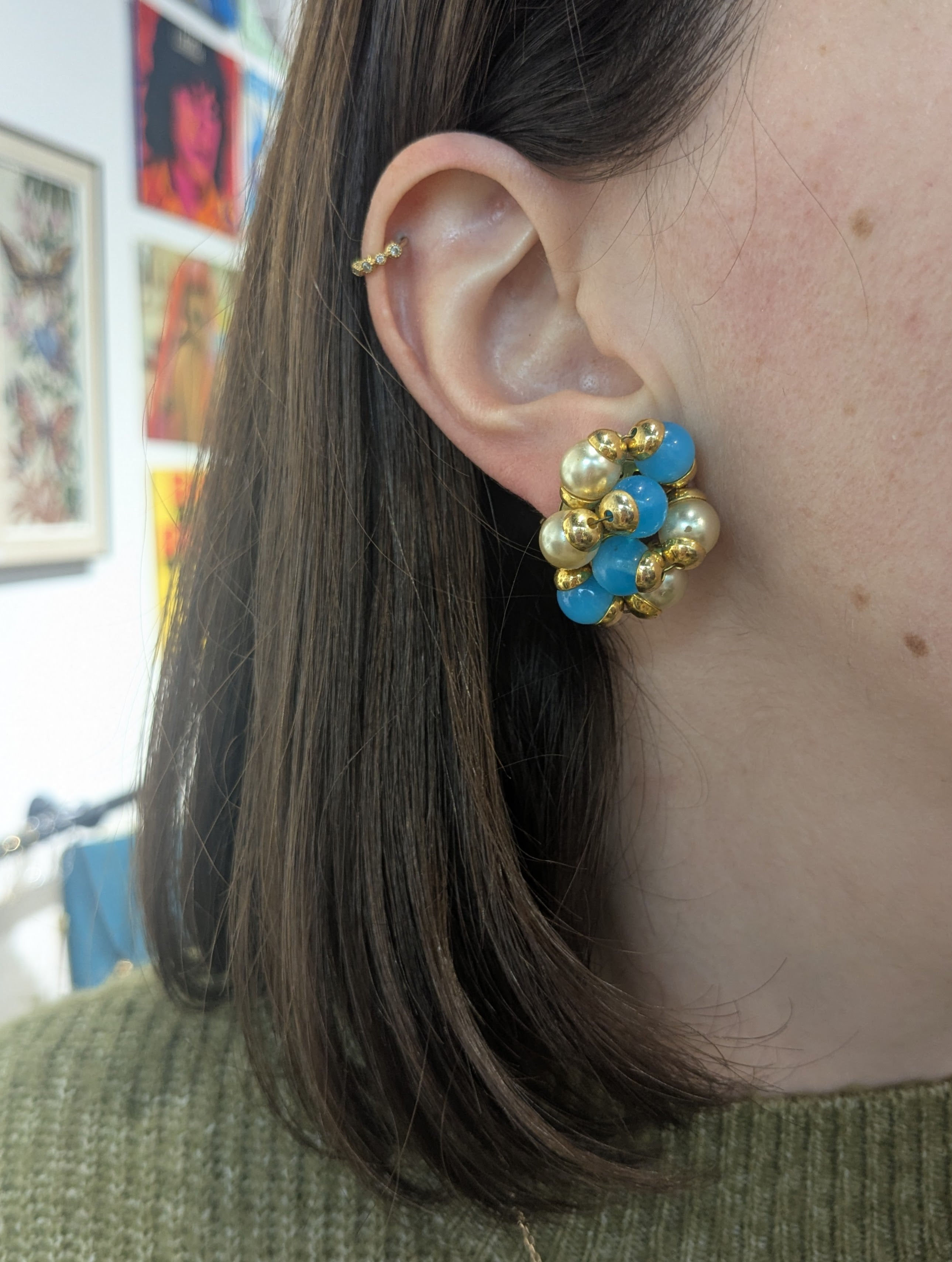 Boucles d'oreilles vintages à clip