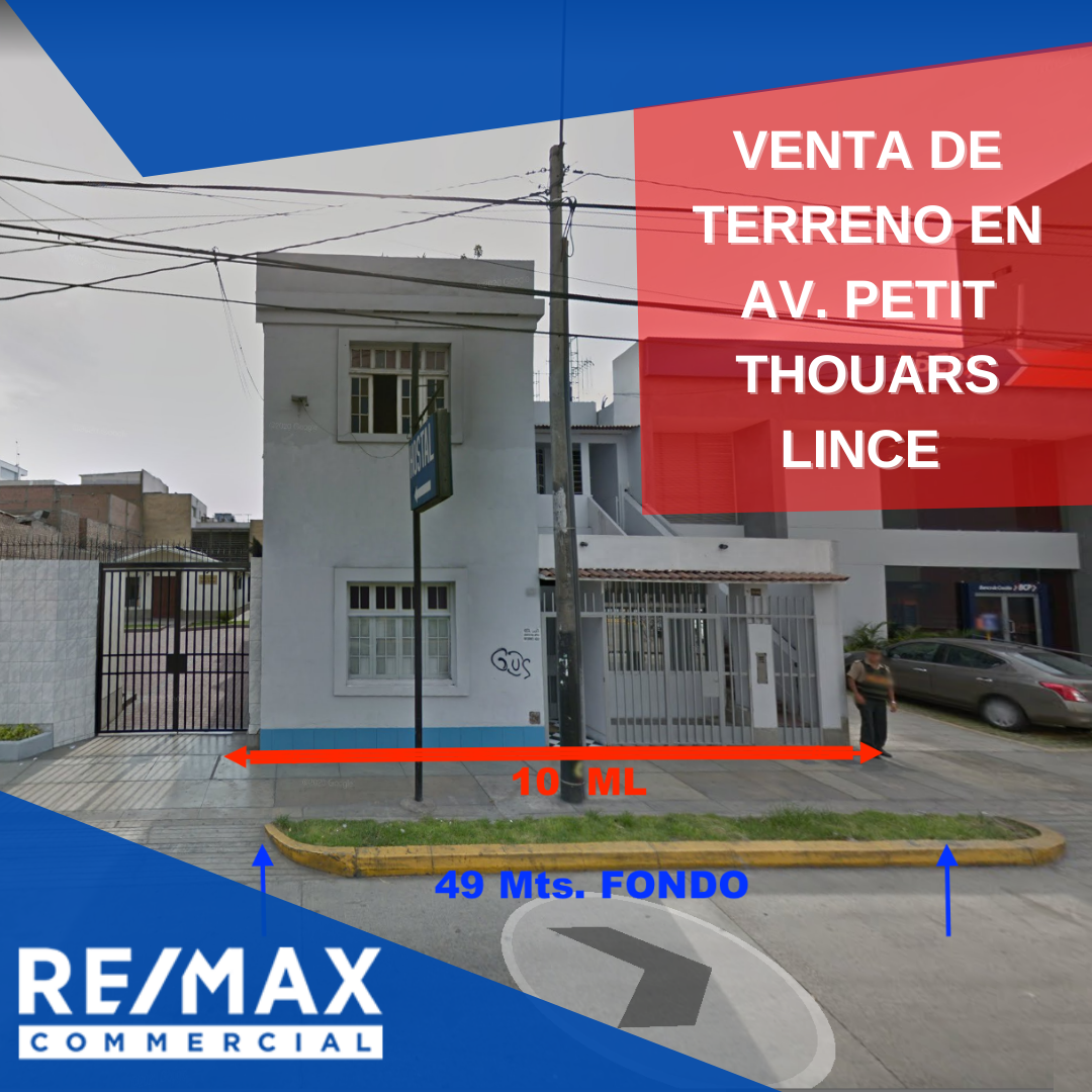 VENTA DE TERRENO EN AV. PETIT THOUARS 1750 LINCE