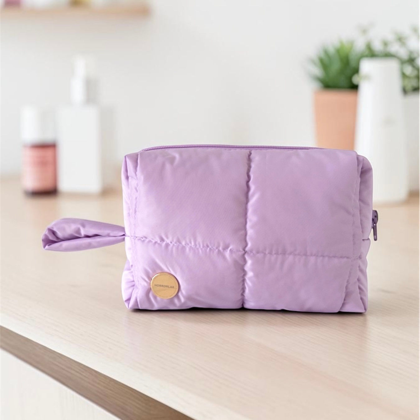 Blueberry Milk - Cosmetic Cable Puffer Bag