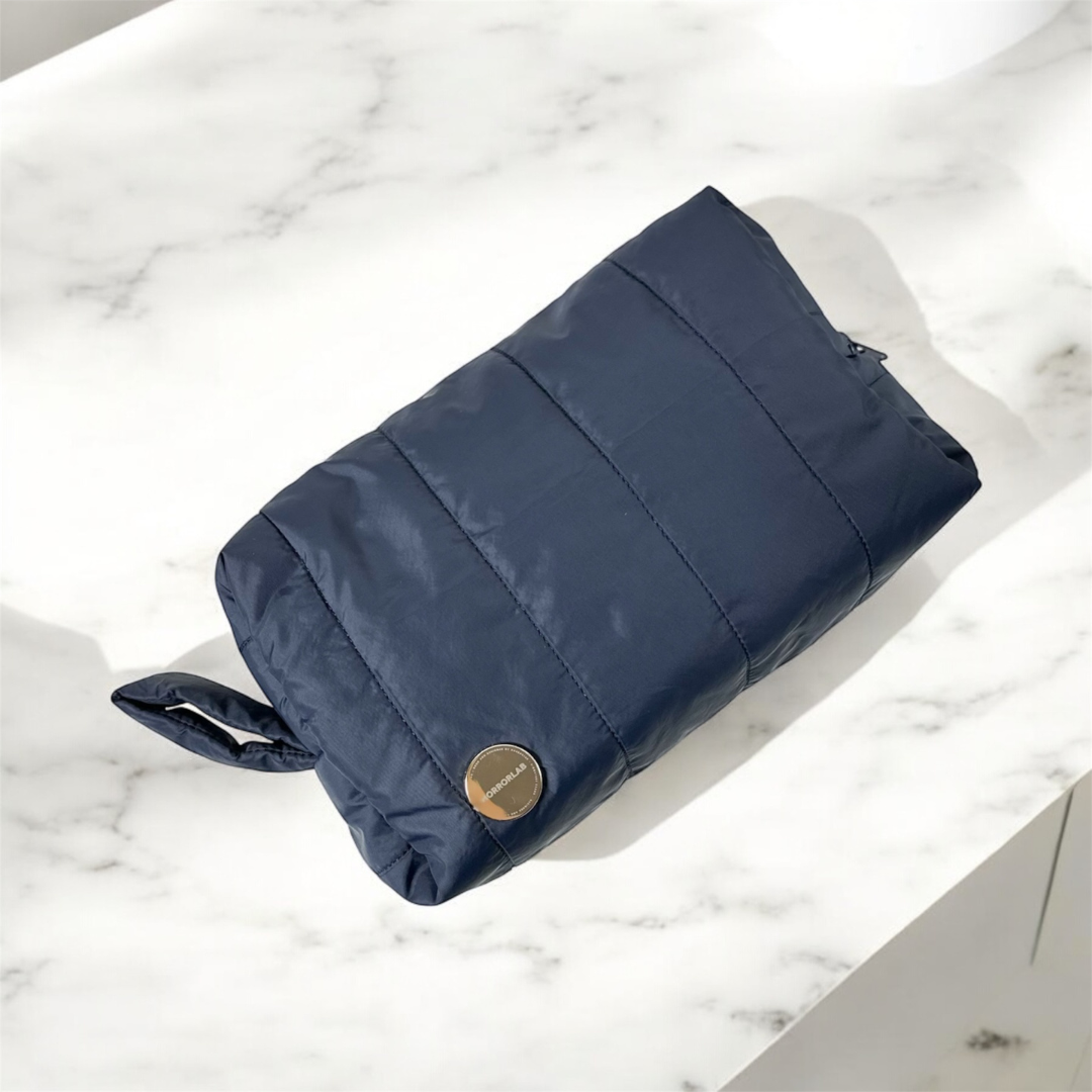 Neutral Blue - Cosmetic Cable Puffer Bag