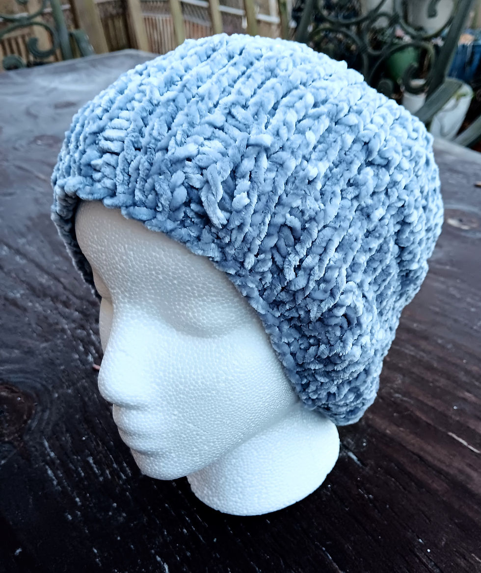Thumbnail: Chenille Hat & Scarf Pattern (knit)