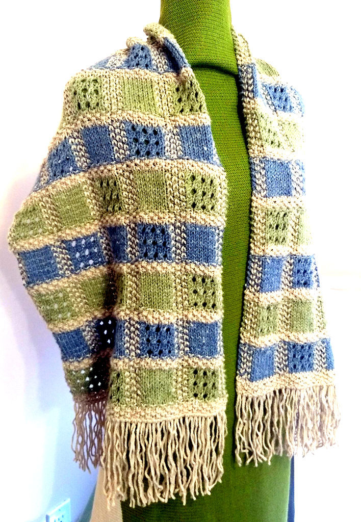 Thumbnail: Azul-Verde Mountain Scarf Pattern (knit)