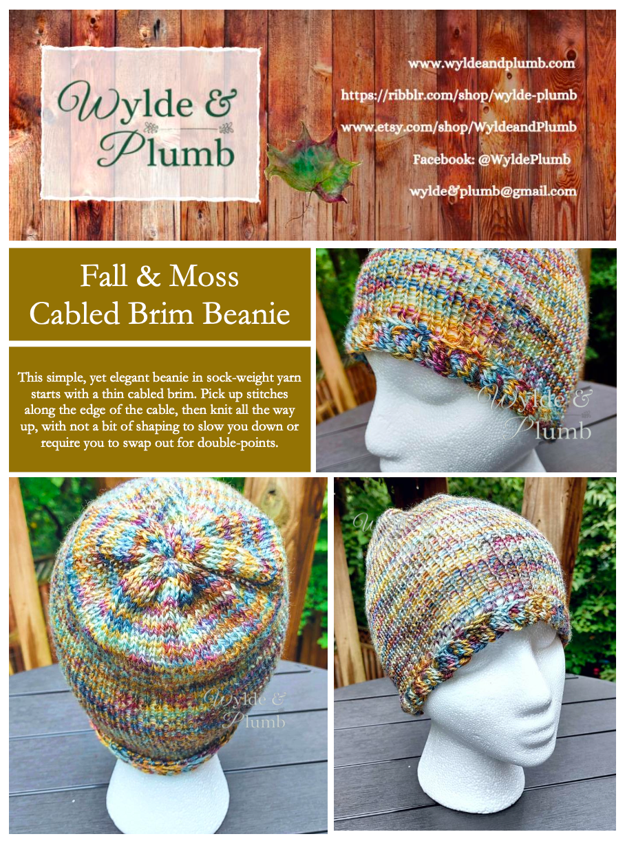 Thumbnail: Fall & Moss Cabled Brim Beanie (knit)