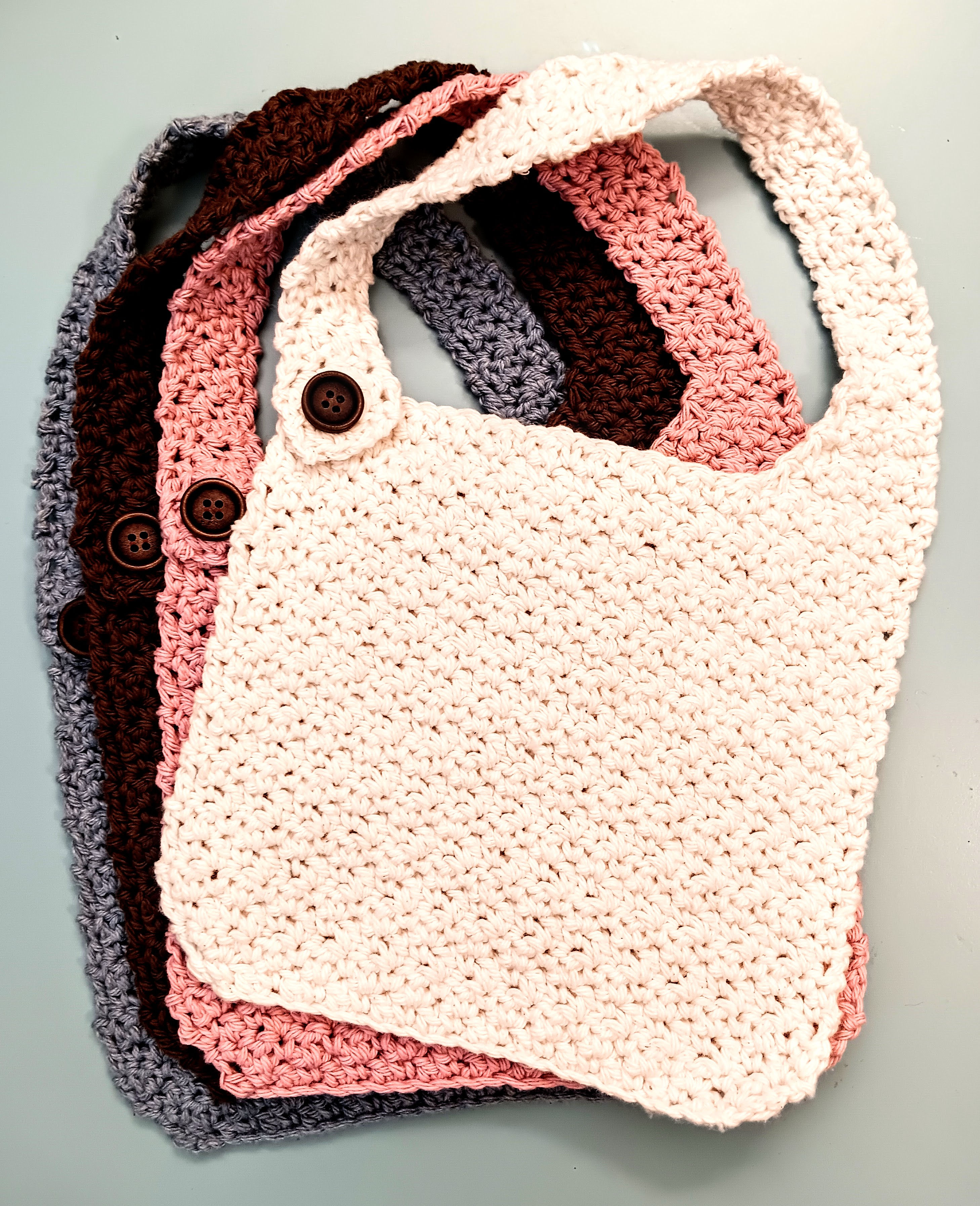 Sweetest Buttoned Bibs Pattern (crochet)