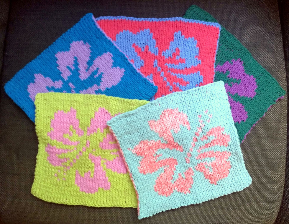 Thumbnail: Hibiscus Hot Pad Pattern (knit)