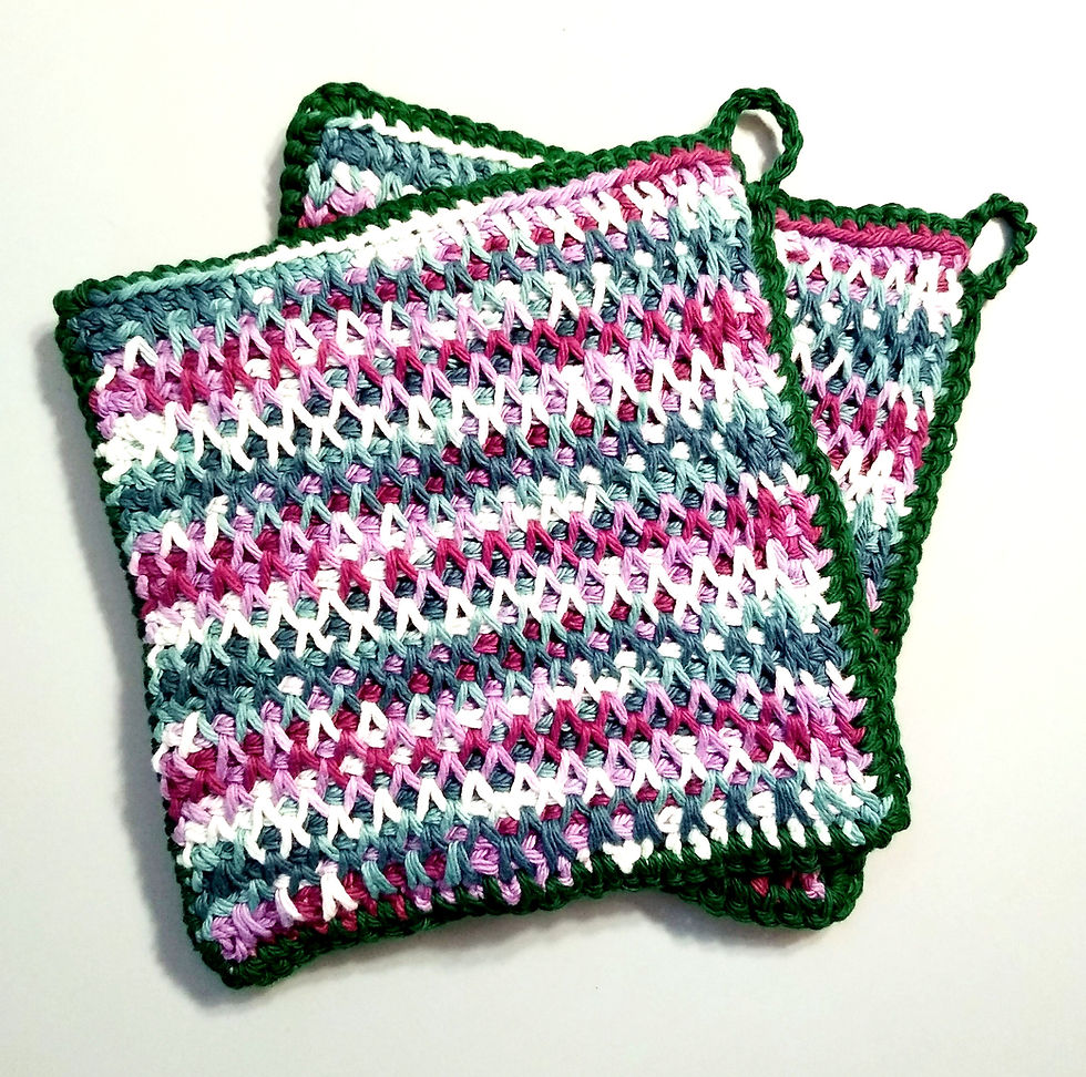 Thumbnail: Tunisian Smocked Potholders Pattern (crochet)