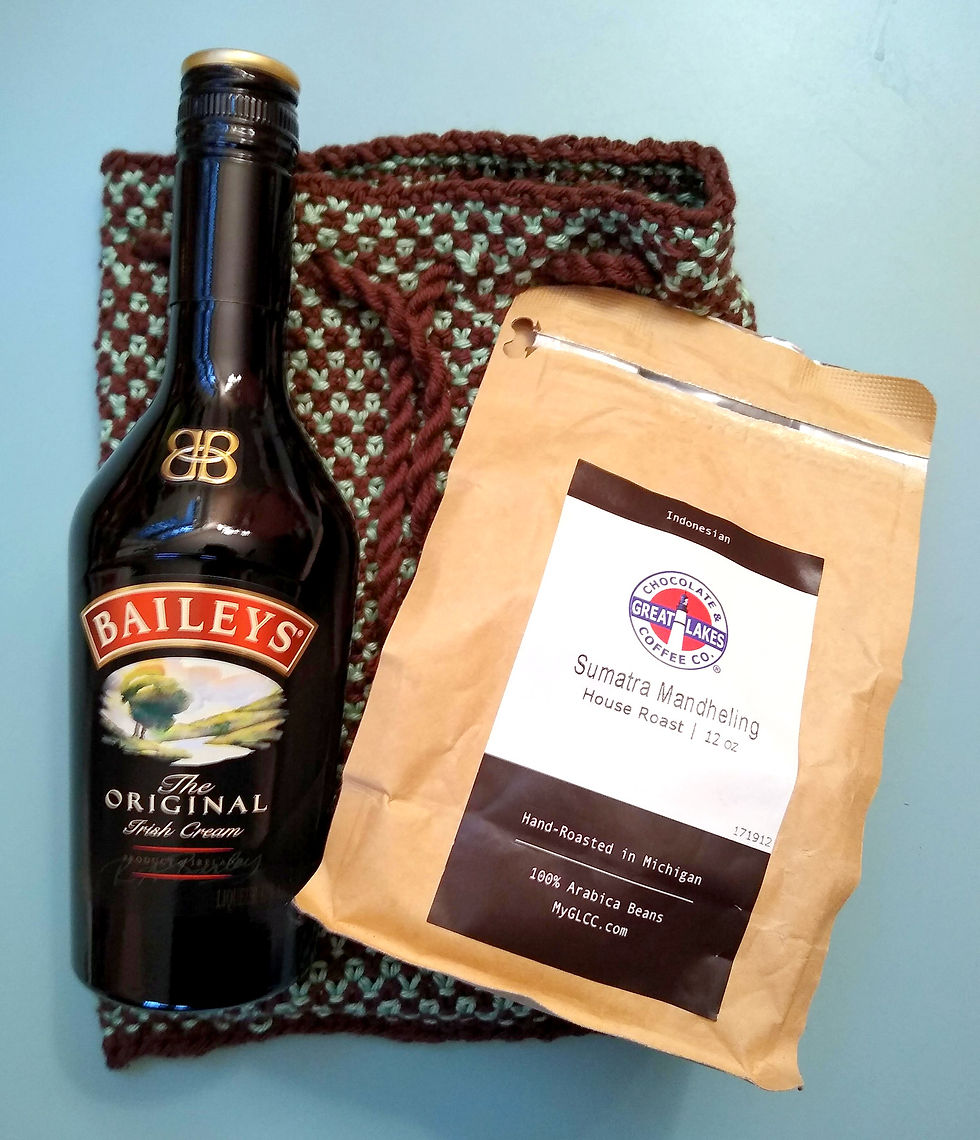 Thumbnail: Irish Coffee Gift Bag Pattern (knit)