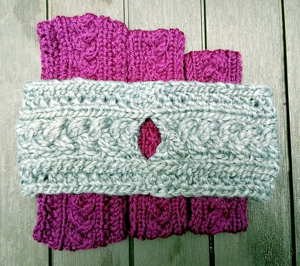 Thumbnail: Braided Ponytail Headband Pattern (knit)