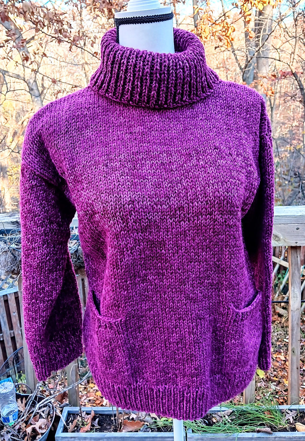 Thumbnail: Turtleneck & Pockets Sweater Pattern (knit)