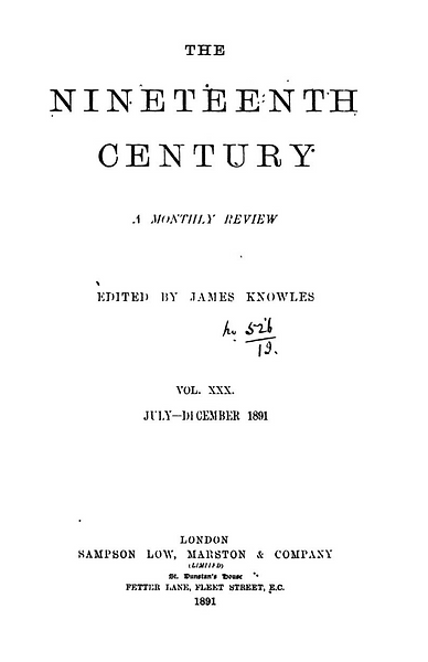 Cover of The Nineteenth Century vol. 30