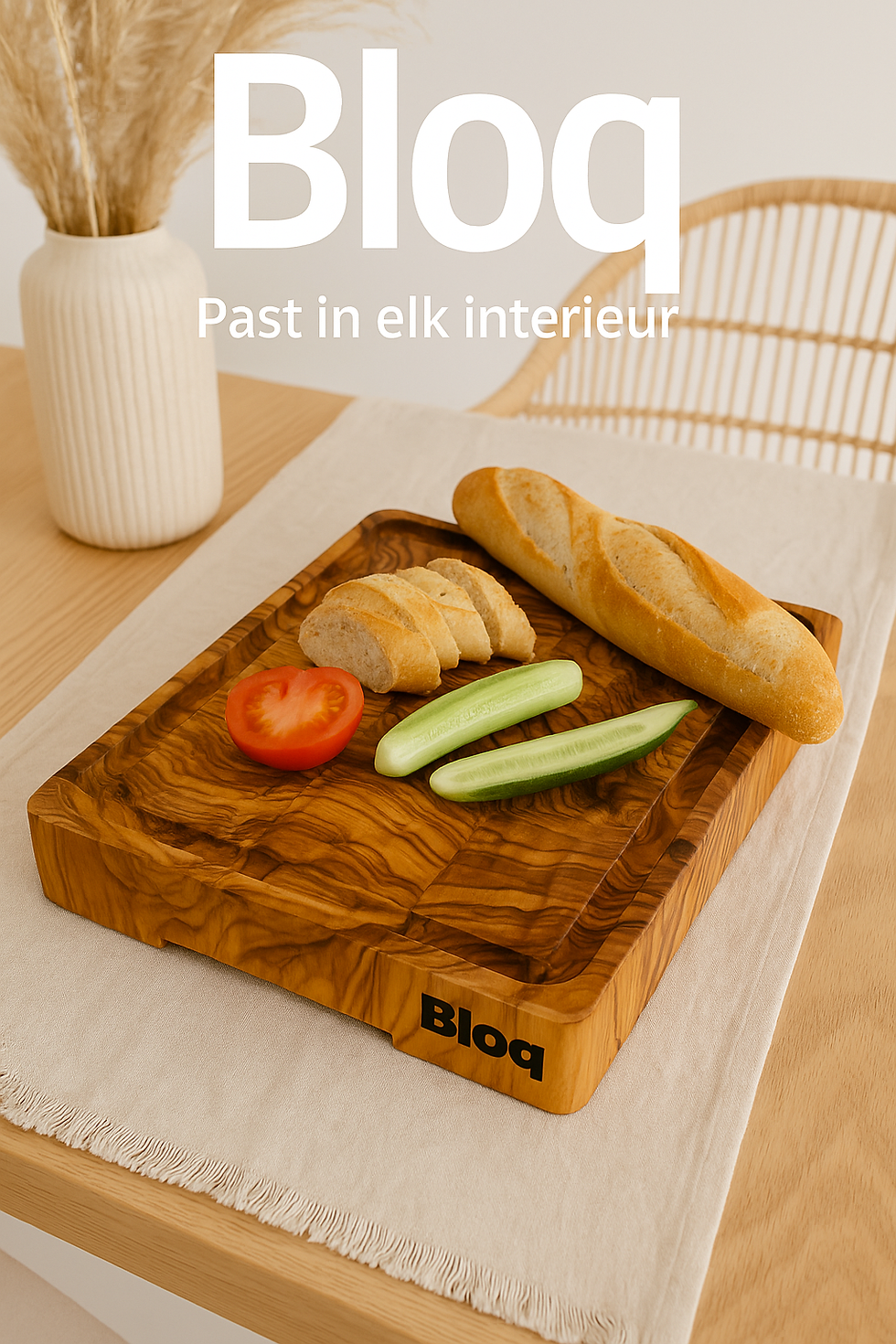 Olijfhouten snijplank boho interieur keukenstyling