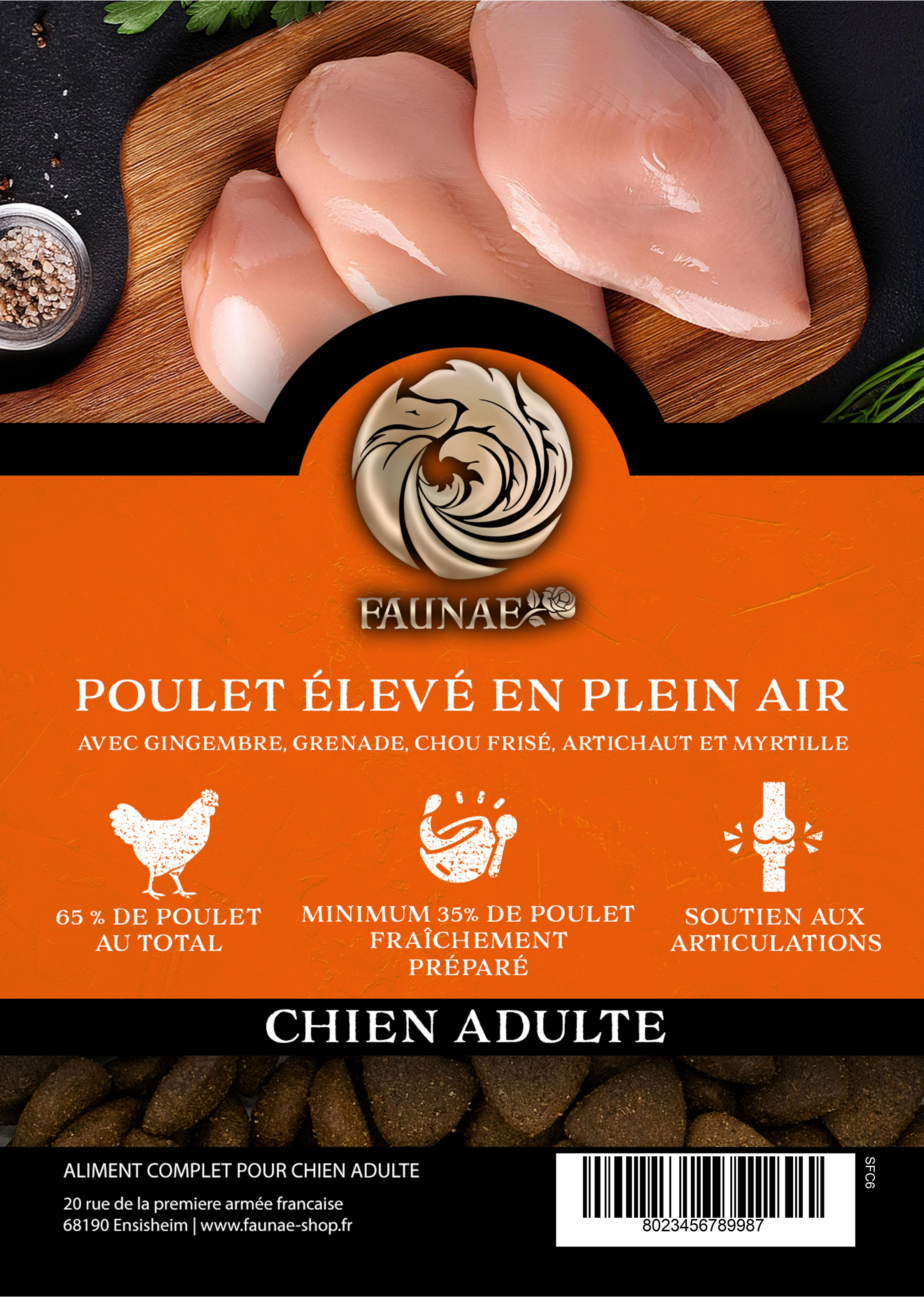 Croquettes pour chien : POULET ELEVE EN PLEIN AIR