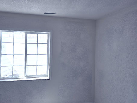 Finished room with newly installed drywall, taped, mudded, and knockdown textured in Salem, Utah.