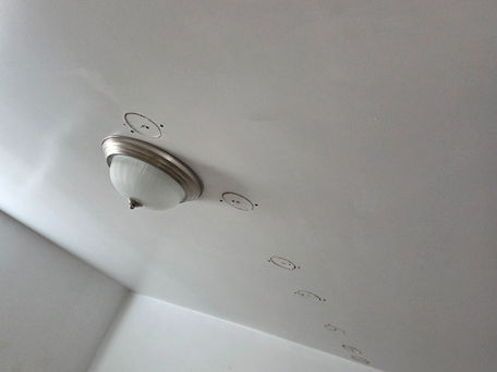 Attic insulation ceiling drill holes before drywall patching in Spanish Fork Utah