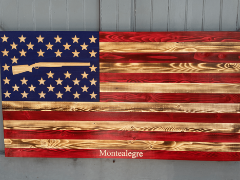 Gun Shotgun Wood Affinity Flag by Jack Dalton