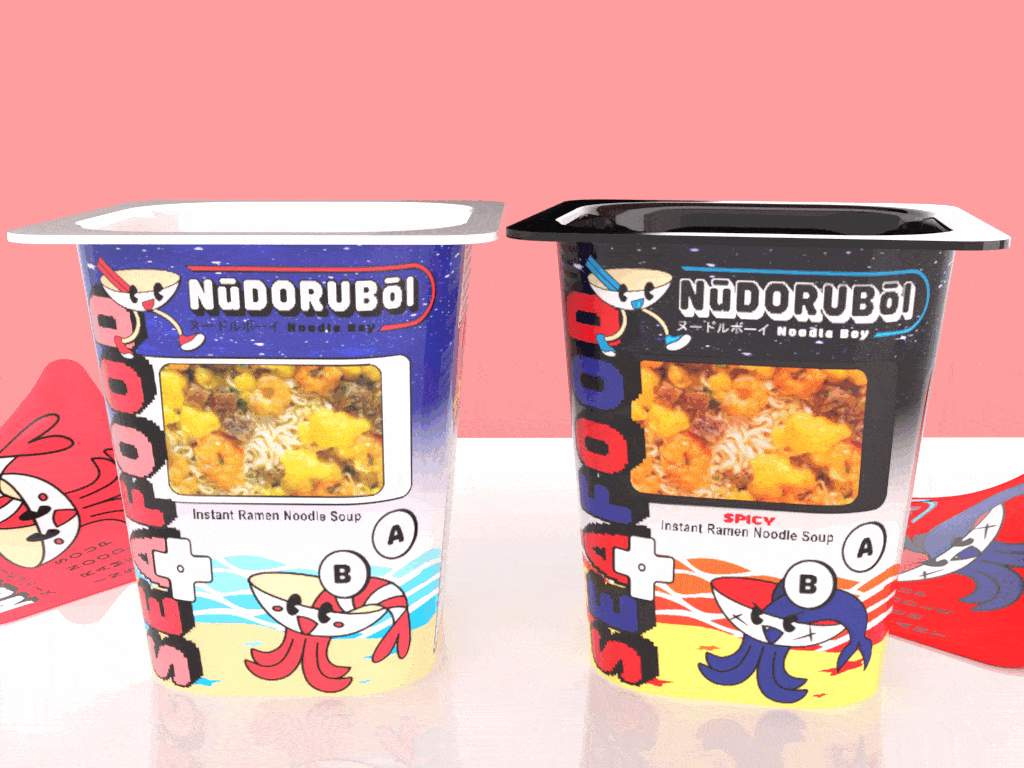 Nudoruboi's instant noodle cups