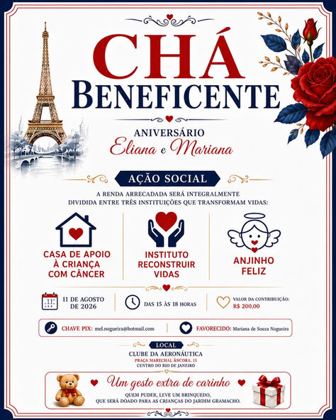 Eliana Ovalle e Mariana Mel unem aniversário e solidariedade em Chá Beneficente no Rio de Janeiro