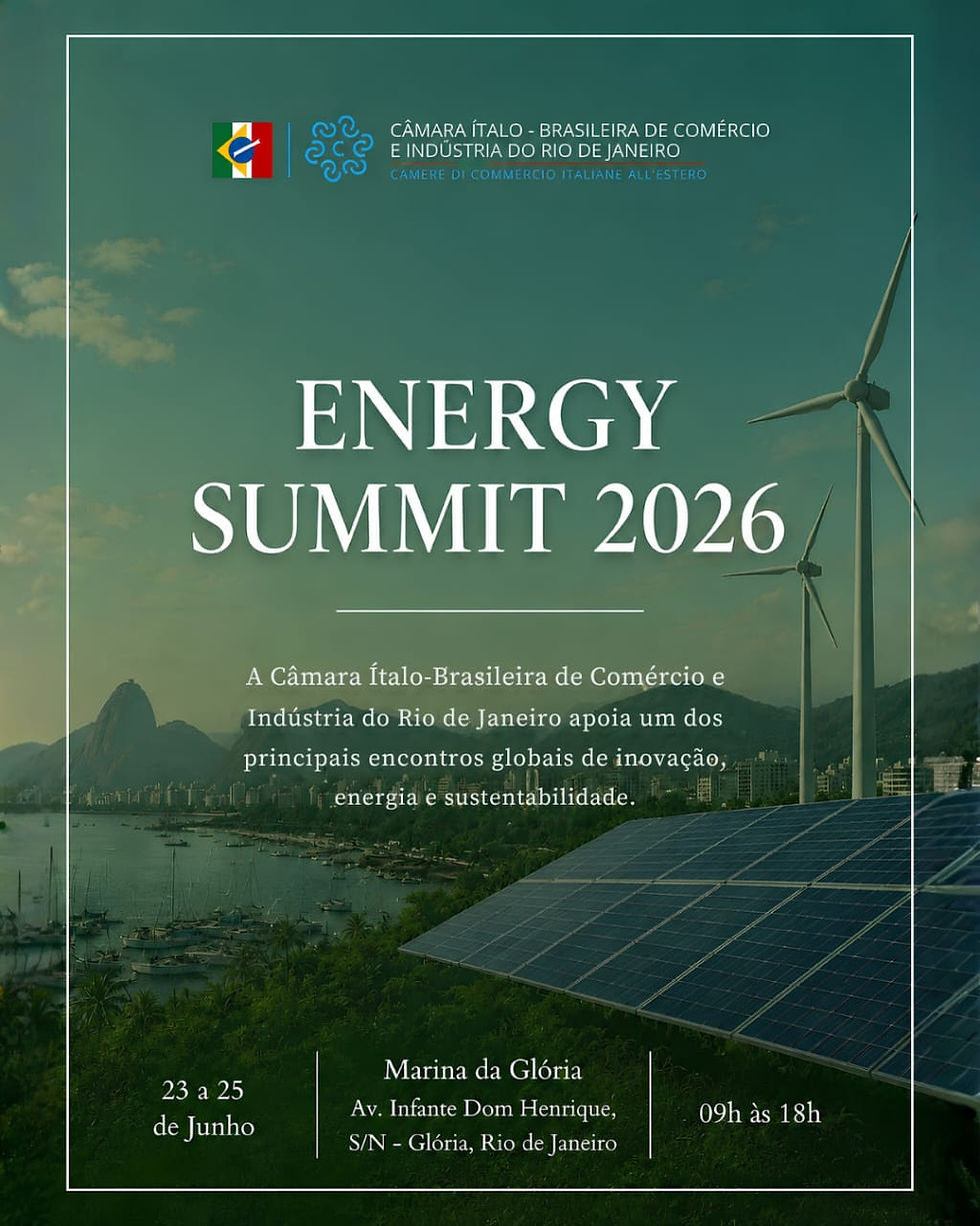 A Câmara Italiana do Rio de Janeiro apoia o Energy Summit 2026