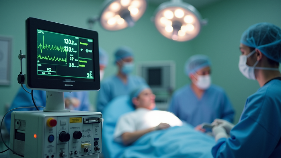 Close-up view of medical equipment used for patient monitoring during sedation