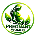 Ekologiczne logo „Pregnant Women” z sylwetką ciężarnej kobiety.png