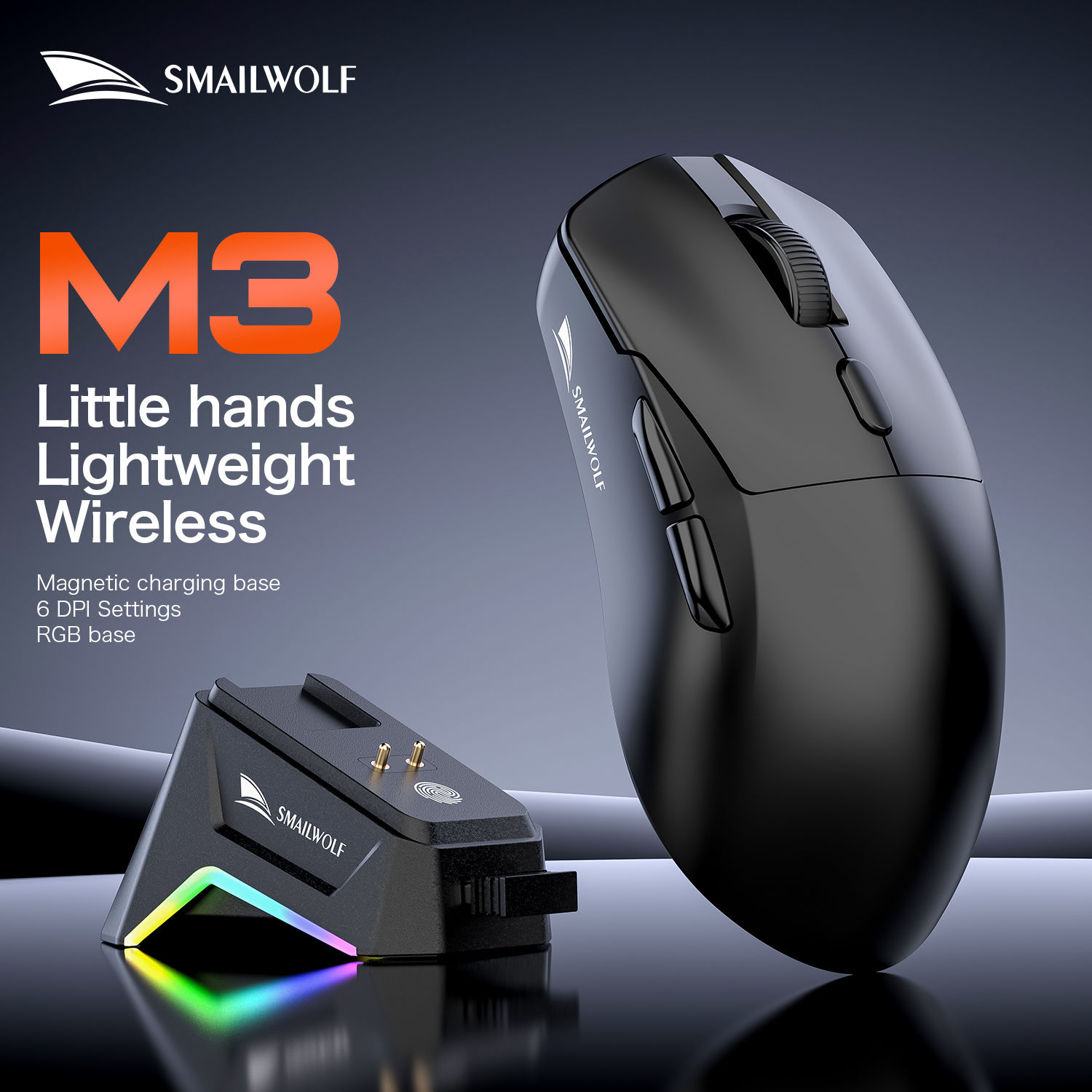 SMAILWOLF M3 PRO Wireless Bluetooth three-mode mouse E-sports gaming laptop desk