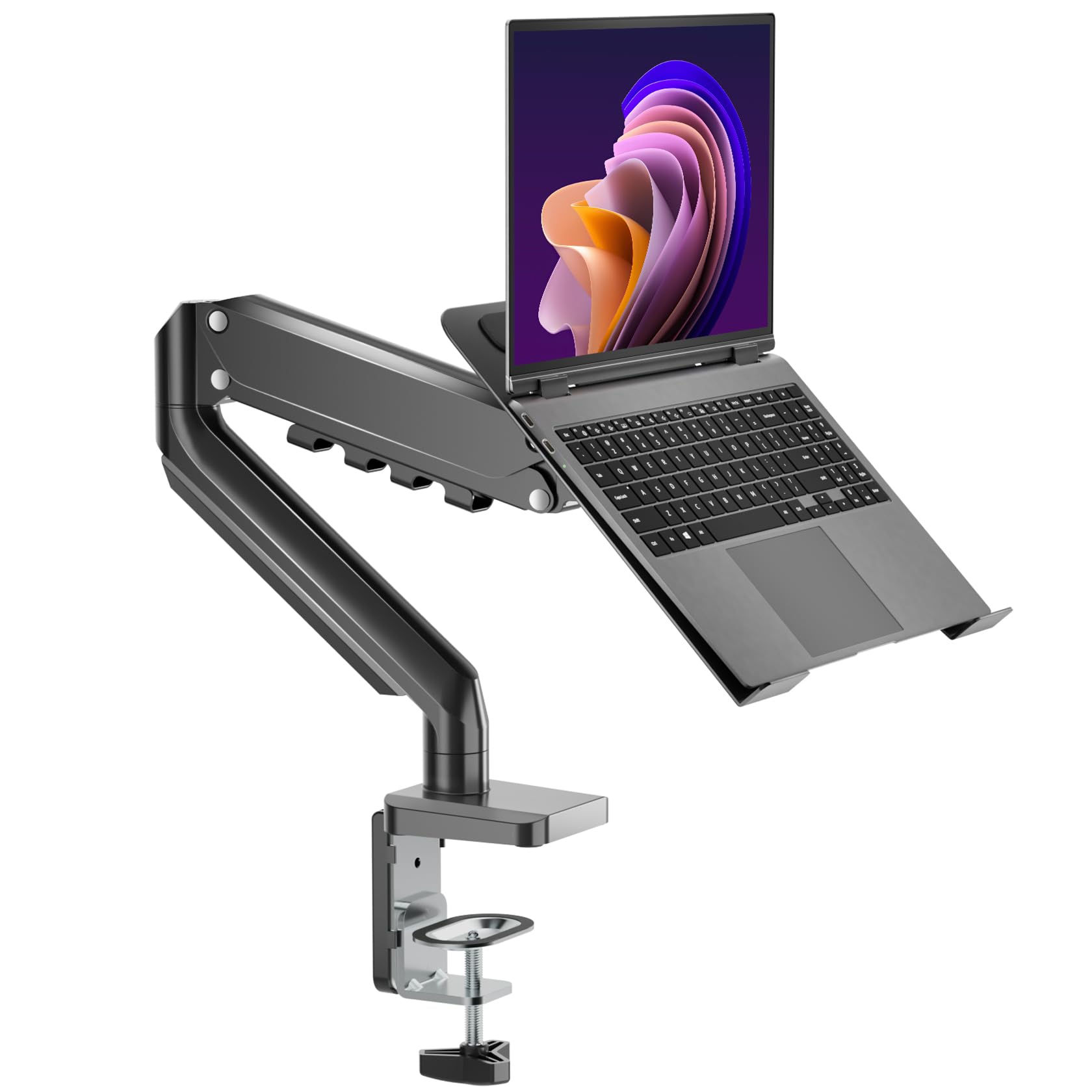 HIPPOFLEX Laptop Desk Mount with Gas Spring Arm 2 in 1 Laptop Monitor Stand for