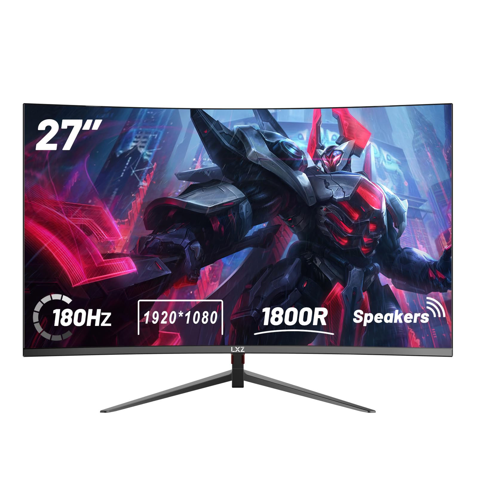 LXZ Curved Gaming Monitor 27 Inch PC Monitor 180hz Full HD 1080P Frameless 1800R