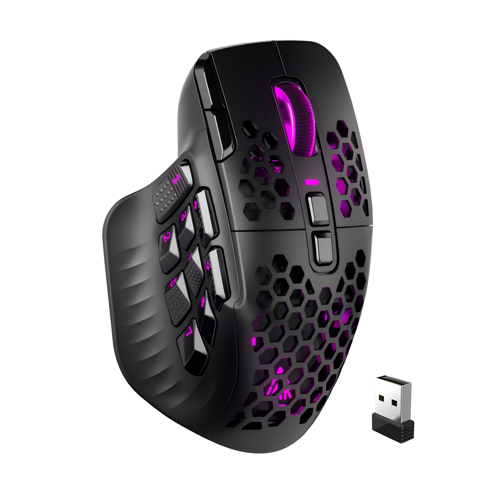 SOLAKAKA SM809 Pro Wireless MMO Gaming Mouse PAW3311 16 Side Buttons 24000 DPI R
