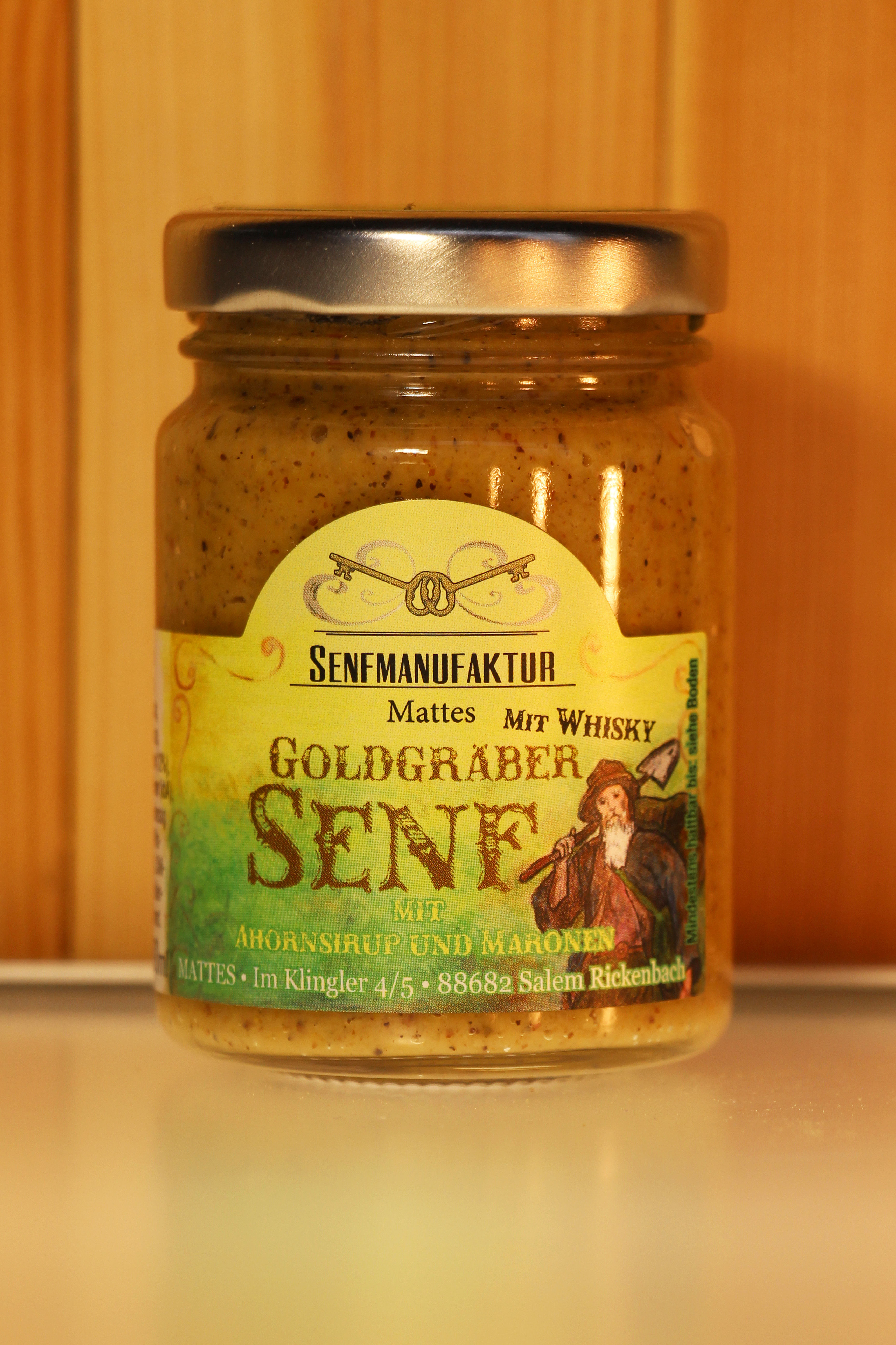 SENFMANUFAKTUR MATTES - Goldgräber Senf mit Ahornsirup und Maronen