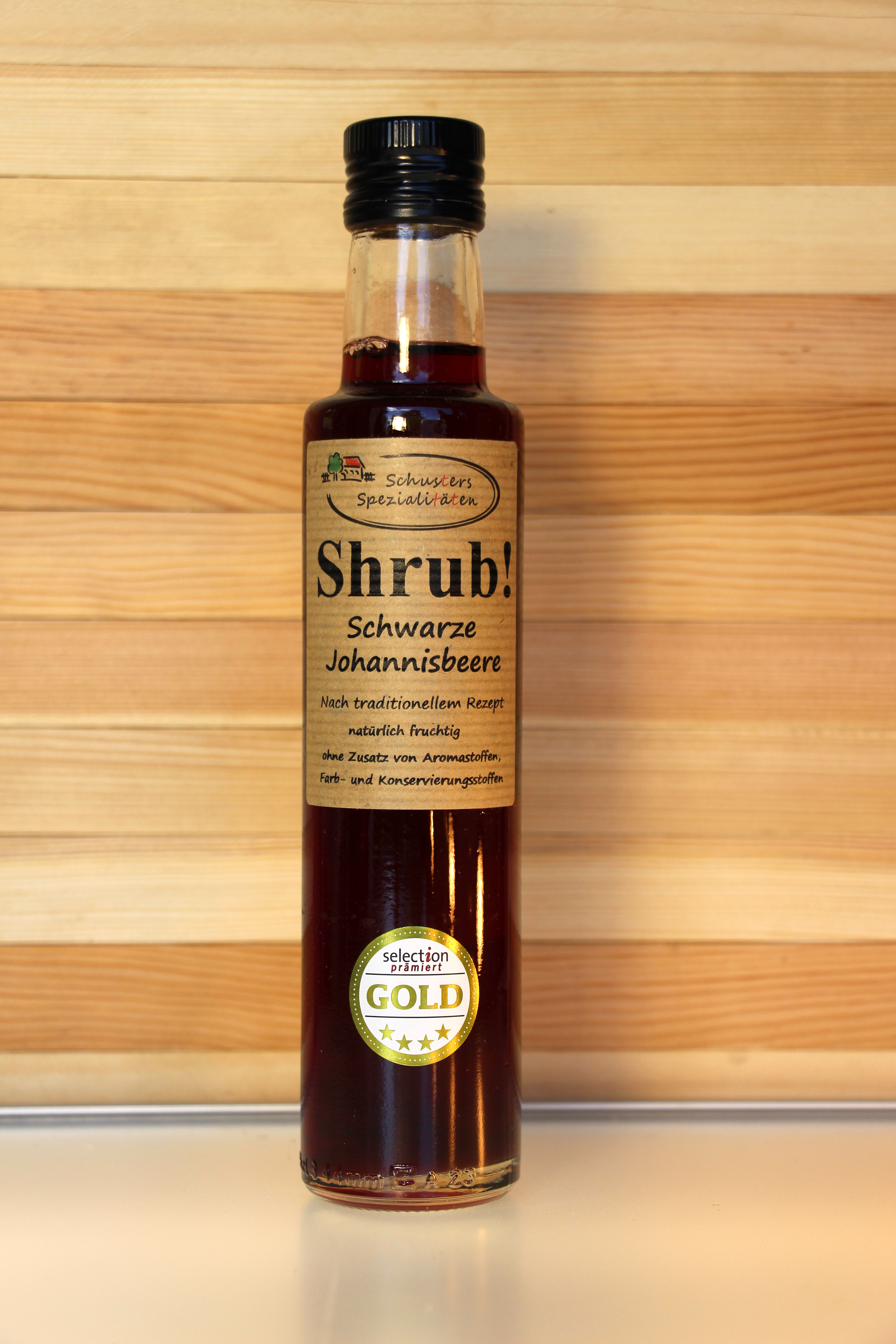 Schusters Spezialitäten - Shrub! Schwarze-Johannisbeere-Sirup (0,25 Liter)