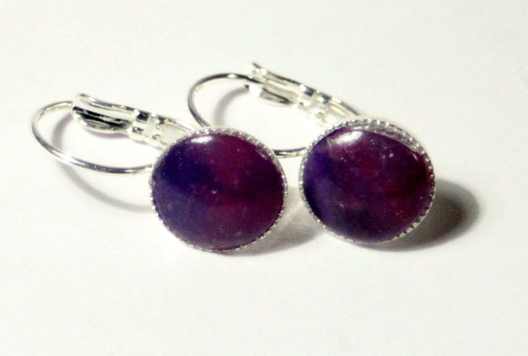 Lazy casual evening purple earings