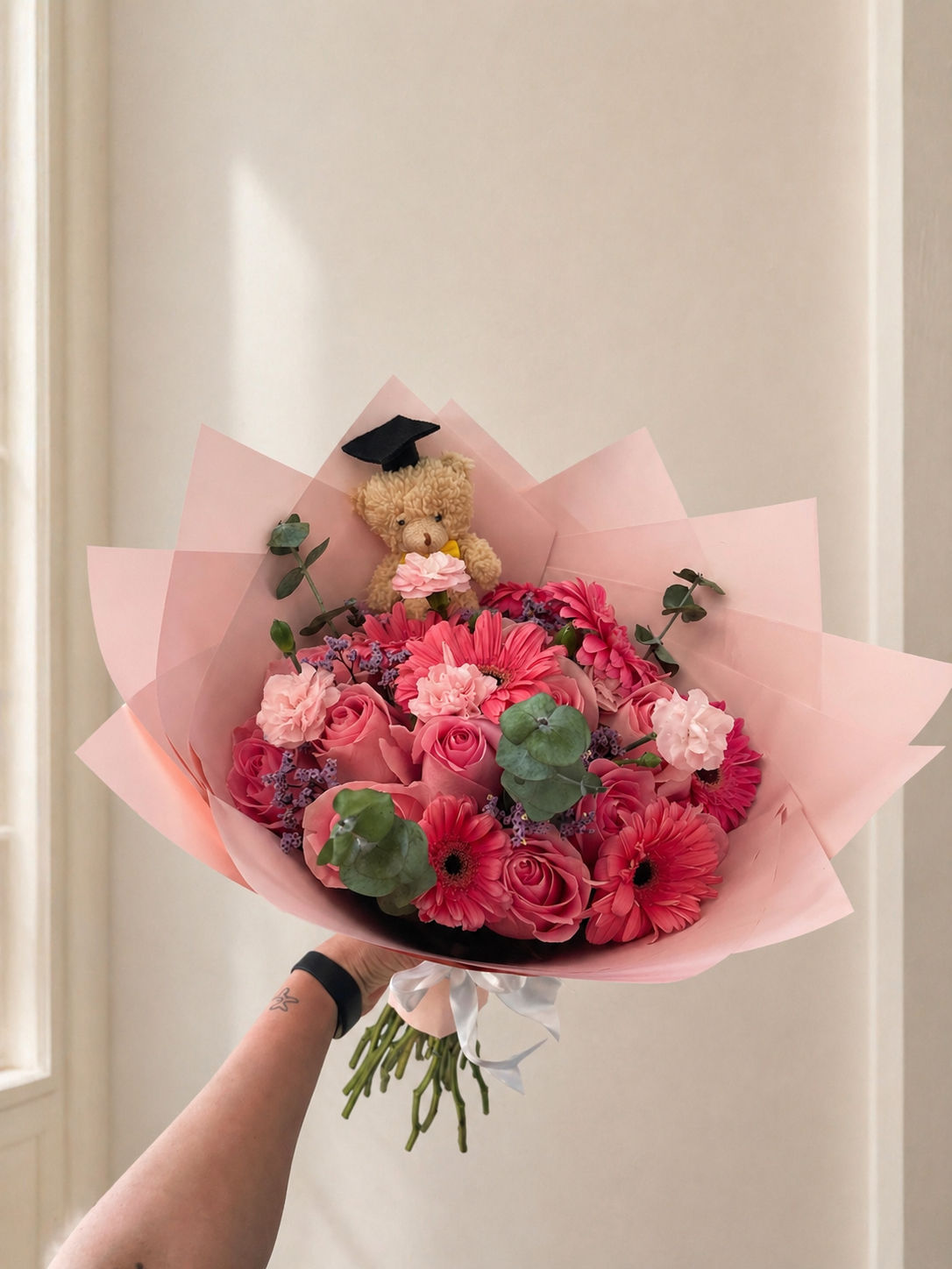 Mixed Bouquet with Teddy