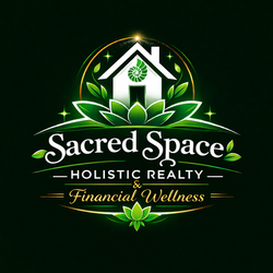 Sacred Space logo with lotus design
