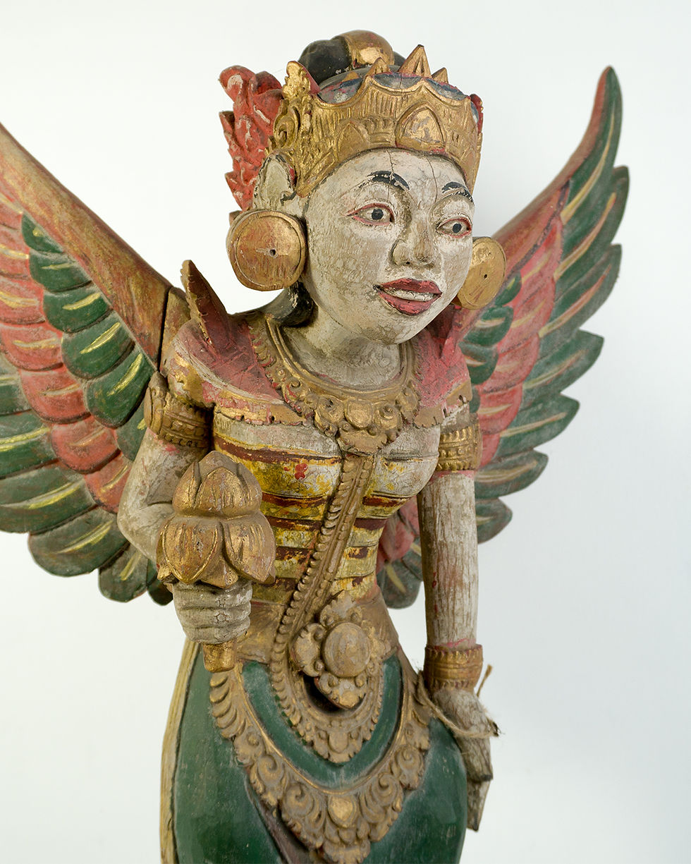 Thumbnail: Antique Balinese Carved Wood Bidadari