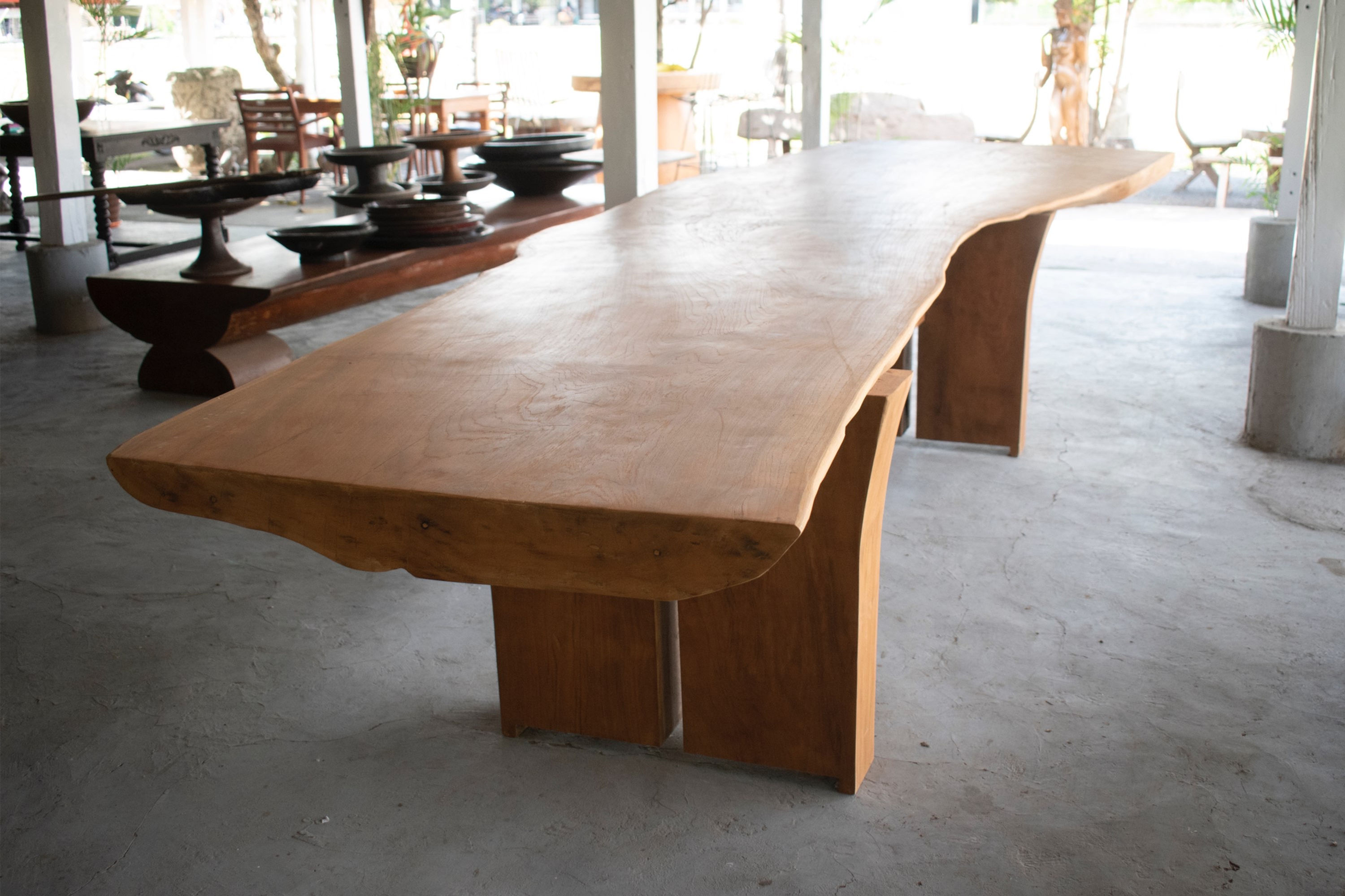 4m Natural Edge Slab Teak Table